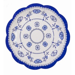 Show details for Party Porcelain - Blue Small Plates Picture of Party Porcelain - Blue Small Plates