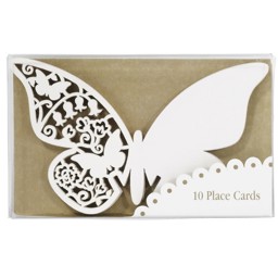 Picture of Something in the Air Butterfly Place Cards for Glass in Ivory