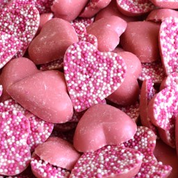 Show details for Pink Chocolate Hearts Picture of Pink Chocolate Hearts
