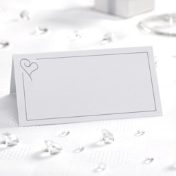 Show details for Place Cards - Contemporary Heart Silver Picture of Place Cards - Contemporary Heart Silver