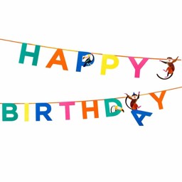 Show details for Wild Animals Happy Birthday Garland Picture of Wild Animals Happy Birthday Garland