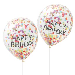 Picture of Rainbow Happy Birthday Confetti Balloons