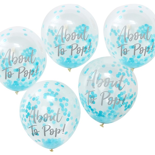 Picture of About To Pop Confetti Balloons - Blue