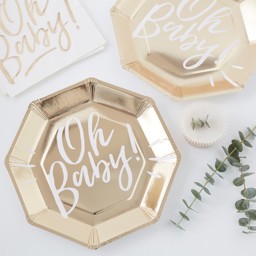 Picture of Oh Baby Gold Paper Plates