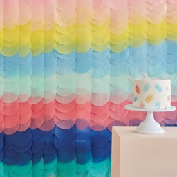 Show details for Rainbow Tissue Paper Backdrop Picture of Rainbow Tissue Paper Backdrop