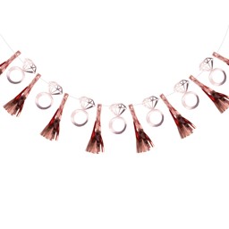 Show details for Team Bride Rose Gold Tassels & Rings Garland Picture of Team Bride Rose Gold Tassels & Rings Garland