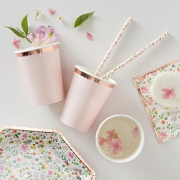 Picture of Rose Gold Paper Cups - Ditsy Floral