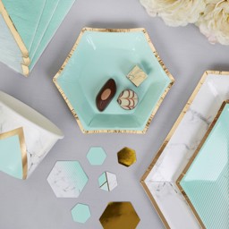 Show details for Small Paper Plates - Colour Block Marble - Mint Picture of Small Paper Plates - Colour Block Marble - Mint