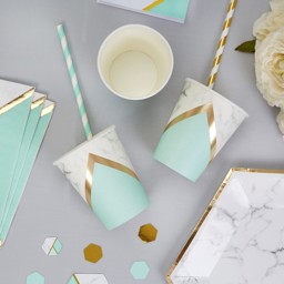 Picture of Paper Cups - Colour Block Marble - Mint