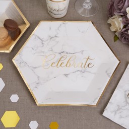 Picture of Large Paper Plates - Scripted Marble