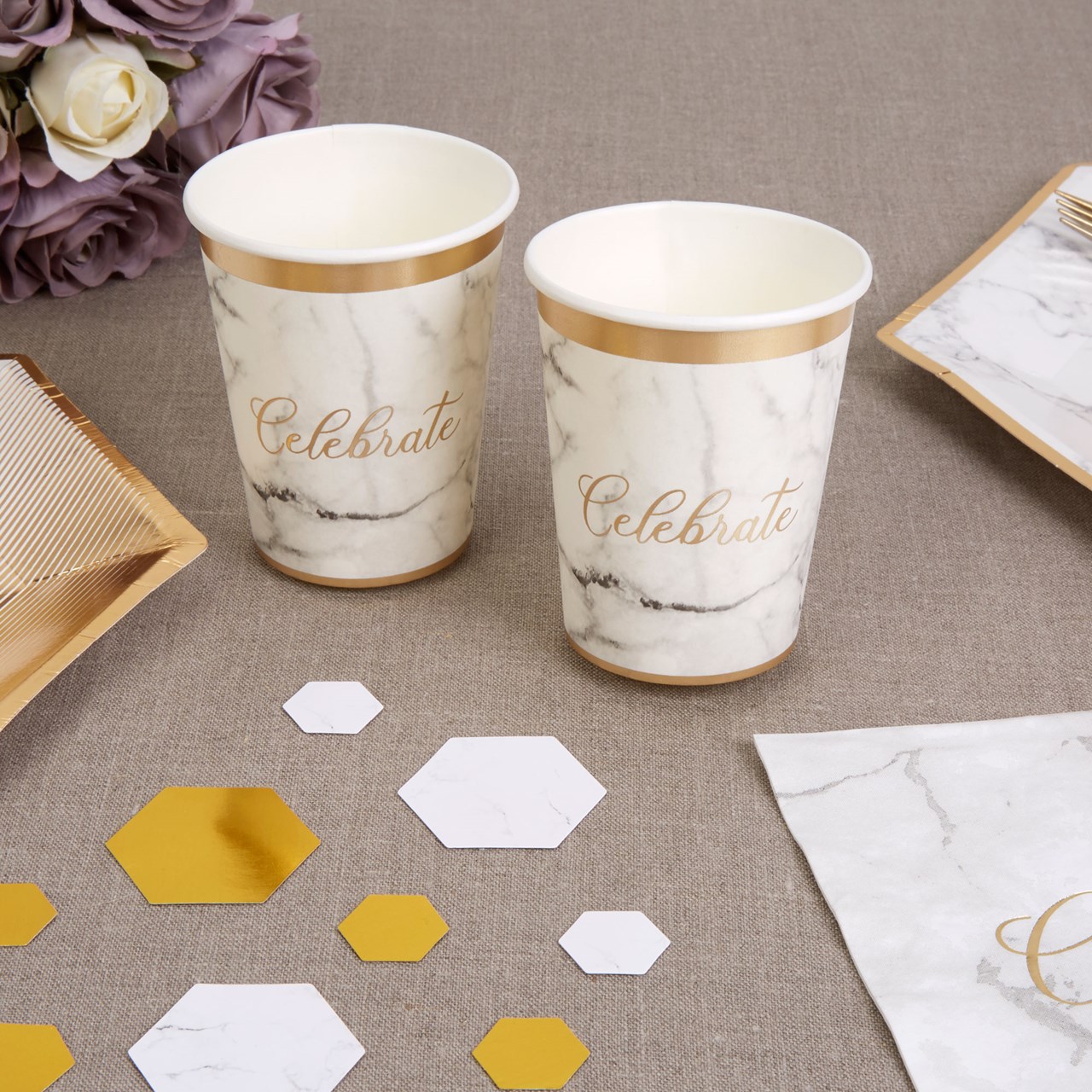Picture of Paper Cups - Scripted Marble