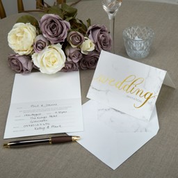 Picture of Wedding Invitations - Scripted Marble