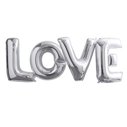 Show details for Large LOVE Silver Foil Balloons Picture of Large LOVE Silver Foil Balloons