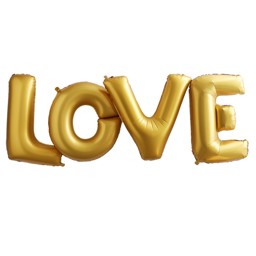 Show details for Large LOVE Gold Foil Balloons Picture of Large LOVE Gold Foil Balloons