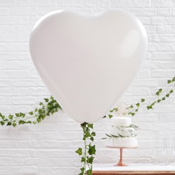 Show details for Large White Heart Balloons Picture of Large White Heart Balloons
