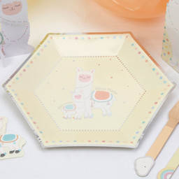 Show details for Large Paper Plates - Llama Love  Picture of Large Paper Plates - Llama Love