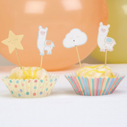 Show details for Cupcake Picks - Llama Love Picture of Cupcake Picks - Llama Love