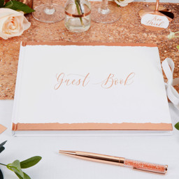 Show details for Dipped in Rose Gold Guest Book Picture of Dipped in Rose Gold Guest Book