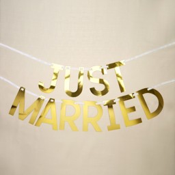 Picture of Just Married Gold Bunting