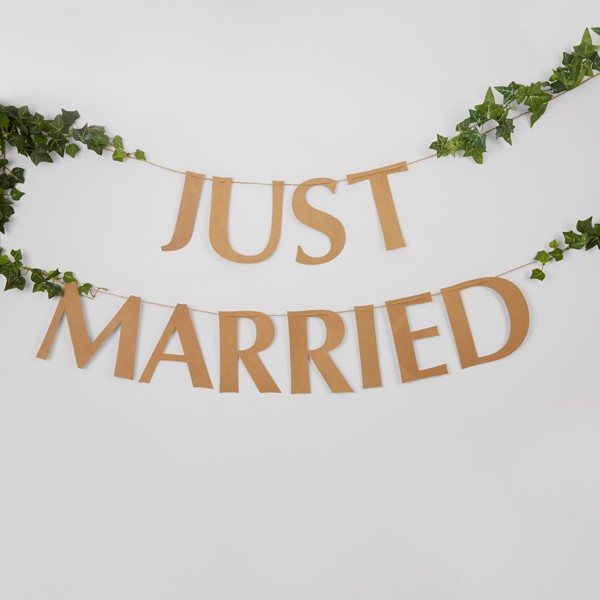 Picture of Just Married Natural Bunting