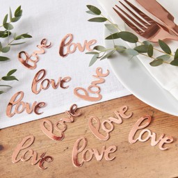 Show details for Rose Gold Love Table Confetti Picture of Rose Gold Love Table Confetti