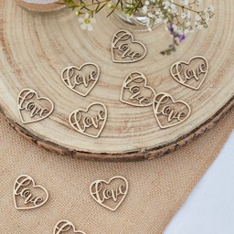 Picture of Wooden Love Heart Table Confetti