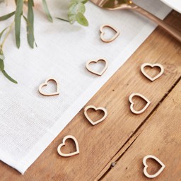 Show details for Wooden Hearts Table Confetti Picture of Wooden Hearts Table Confetti