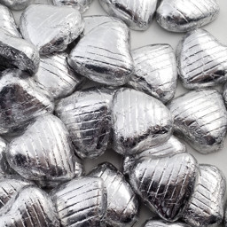 Picture of Silver Foiled Chocolate Hearts