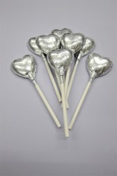 Picture of Silver Foiled Chocolate Heart Lollipop