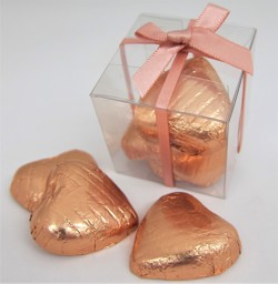 Picture of Rose Gold Chocolate Hearts Favour Box