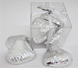 Picture of Silver Chocolate Hearts Favour Box