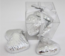 Show details for Silver Chocolate Hearts Favour Box Picture of Silver Chocolate Hearts Favour Box