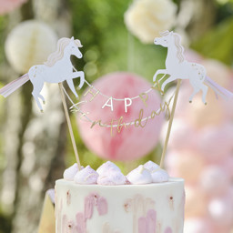 Show details for Princess Horse Happy Birthday Cake Topper Picture of Princess Horse Happy Birthday Cake Topper