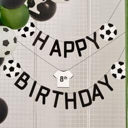 Show details for Happy Birthday Football Bunting Picture of Happy Birthday Football Bunting