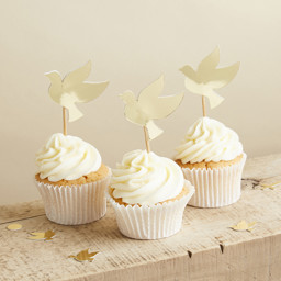 Show details for Gold Dove Cake Picks Picture of Gold Dove Cake Picks