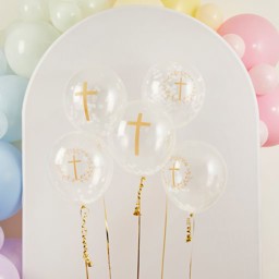 Show details for Cross Confetti Balloons Picture of Cross Confetti Balloons