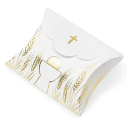 Picture of Communion White & Gold Embossed Pillow Box