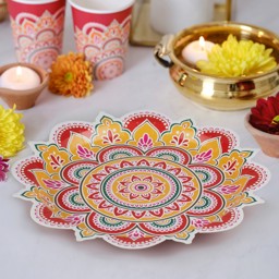 Picture of Multicoloured Paper Diwali Plates