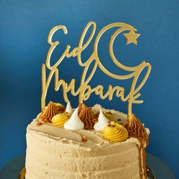 Show details for Eid Mubarak Acrylic Gold Cake Topper Picture of Eid Mubarak Acrylic Gold Cake Topper