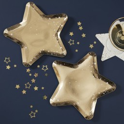 Picture of Gold Star Shaped Paper Plates