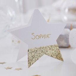 Picture of Gold Glitter Star Place Cards