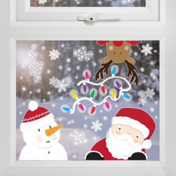 Picture of Santa & Reindeer Window Stickers