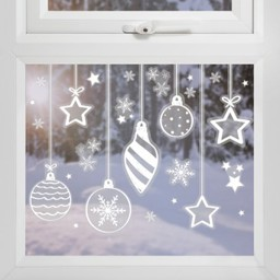 Picture of Bauble, Star & Snowflake Window Stickers