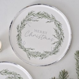 Picture of Merry Christmas Silver Foiled Paper Plates