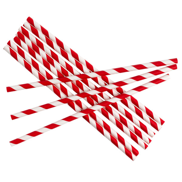 Picture of Red & White Striped Paper Straws