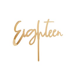 Show details for Eighteen Gold Acrylic Cake Topper Picture of Eighteen Gold Acrylic Cake Topper