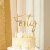 Picture of Forty Gold Acrylic Cake Topper