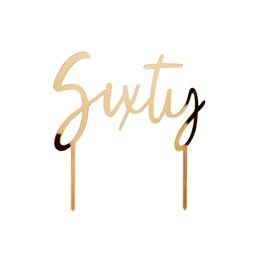 Show details for Sixty Gold Acrylic Cake Topper Picture of Sixty Gold Acrylic Cake Topper