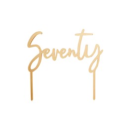 Show details for Seventy Gold Acrylic Cake Topper Picture of Seventy Gold Acrylic Cake Topper