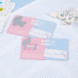 Show details for Tiny Feet Gender Reveal Cards - Boy Picture of Tiny Feet Gender Reveal Cards - Boy
